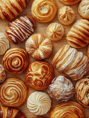 Wall Mural - various freshly baked pastries