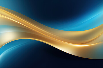 Wall Mural - Abstract gold and blue wave background