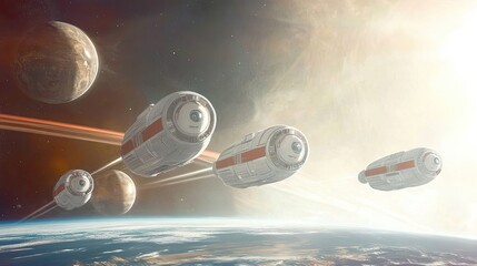 Poster - Explore the Cosmos Aboard a Modern Space Station With Adventurous Astronauts