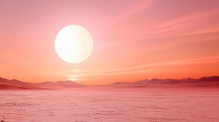 Poster - Surreal Sunset Over Icy Plains on a Distant Alien World