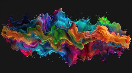 liquid explosion on black 3d illustration