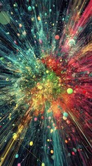 Poster - Vibrant Explosion of Colors Representing the Diverse Stellar Population in the Cosmos