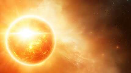 Poster - Spectacular View of a Distant Planet With Three Radiant Suns Illuminating the Vibrant Atmosphere