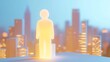 © Aris Suwanmalee - A glowing figure in a city skyline.