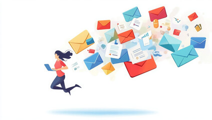 minimalistic artwork depicting files, folders, videos, photos all flying towards fast, unlimited, re