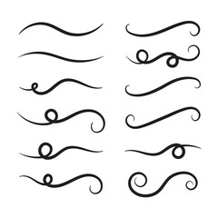 Poster - Hand Drawn Curly Swishes Set Vector Design.