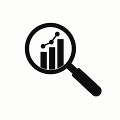Fototapete - Business research icon. View financial analytics or metrics research line art vector icon for finance apps and websites
