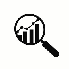 Fototapete - Business research icon. View financial analytics or metrics research line art vector icon for finance apps and websites
