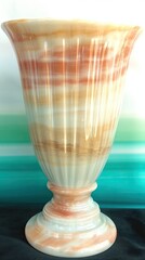 Poster - Vintage Vase Crafted From Onyx Marble Stone Showcasing Intricate Patterns and Vibrant Hues