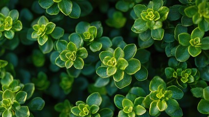 Poster - lush green succulent background with intricate leaf patterns for nature-themed design and decoration