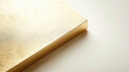 Poster - elegant brushed aluminum panel with gold hue on white background ideal for professional branding and