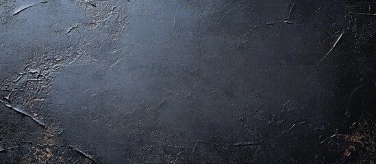 Poster - Top view of textured black office desk space with ample empty area for text or creative design elements