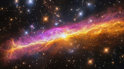 Wall Mural - colorful nebula with vibrant hues and bright stars in deep space captured during cosmic observation