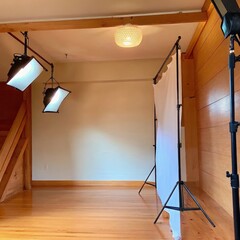 Sticker - Studio Setup With Lighting and Backdrops for Creative Projects. Generative AI