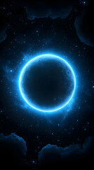 Wall Mural - celestial blue moon night abstract background