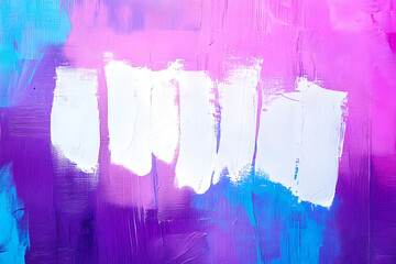 Wall Mural - closeup of colorful purple, pink, blue urban wall texture with white white paint stroke. modern patt