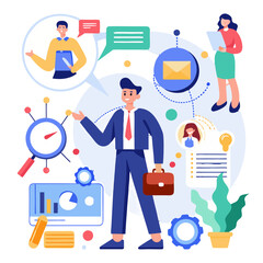 Poster - Smart hiring concept showcasing diverse recruitment methods and tools for efficient employee selection and organization improvement