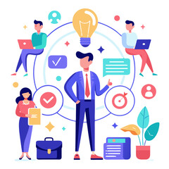 Poster - Smart hiring concept focusing on collaboration, innovation, and effective decision-making in the workplace