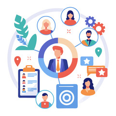 Poster - Recruitment strategy visualization showing streamlined processes and candidate profiles for efficient hiring