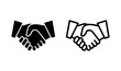 © LUNARA - Handshake icon logo design. business handshake sign and symbol. contact agreement