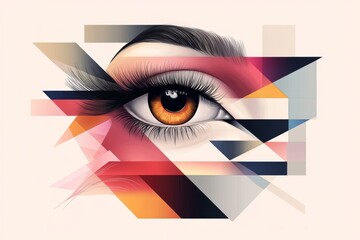 Aufkleber - A clean geometric design of an iris eye, with simple lines radiating from the pupil in soft gradients
