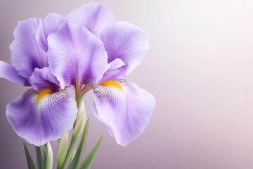Poster - A flat depiction of a single iris petal with clean lines and soft gradients