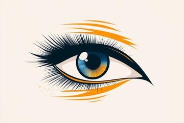 Poster - A clean geometric design of an iris eye, with simple lines radiating from the pupil in soft gradients