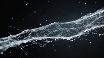 Poster - abstract digital network design. complex web of lines, dots. intricate pattern. scientific represent