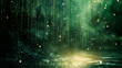 © Muslima - A dynamic, cyberpunk-inspired background with streaming green digital rain and matrix-style code, representing the digital age and technological advancements.