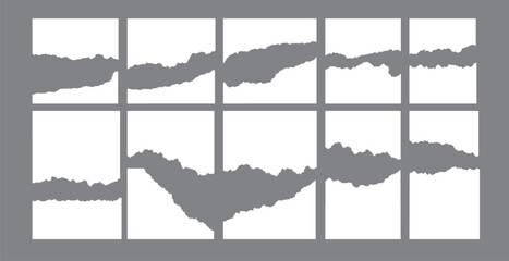 A realistic set of ripped white paper sheets Png isolated on a transparent texture background