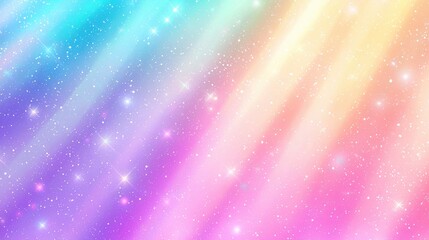 Wall Mural - a celestial composition featuring softly glowing nebulas in pastel hues of peach, lavender, and teal