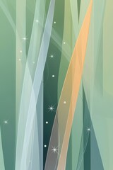 Canvas Print - A serene cosmic design of swirling auroras glowing in pastel tones of teal, lavender, and orange, surrounded by sparkling stars and radiant light beams creating a tranquil celestial vibe. 