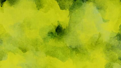 Wall Mural - Green and yellow smoke in dark background. Abstract green paint background, a blue watercolor background with cloudy sky concept. 