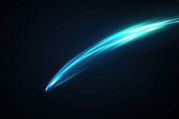 Poster - Light streak moves across a dark background creating a futuristic effect