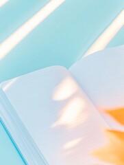 Aufkleber - Serene Study Space Minimalist Pastel Notebook with Soft Light and Shadows