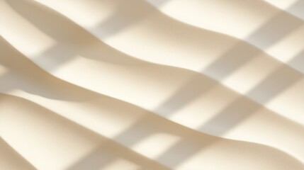 Poster - Serene Golden Sand Dunes with Rippling Shadows in Soft Sunlight