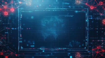 Fototapete - Effective task handover process, technologydriven environment, top view, showcasing dynamic communication, cybernetic tone, Tetradic color scheme