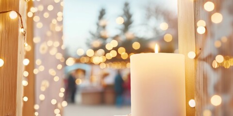 Poster - Cozy Winter Fair Candlelight and Fairy Lights