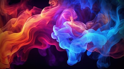 Poster - Vibrant and Colorful Abstract Smoke Patterns in Vivid Hues Creating Dynamic Fluid Art Effects for Modern Design Projects