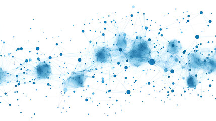 Poster - Abstract cloud computing technology with blue wireframe graphics and nodes on a white background. Concept of digital data storage system