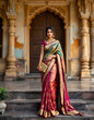 © Kamlesh - Portrait of beautiful woman in traditional saree in front of a heritage building
