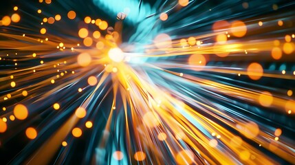 Poster - Dynamic digital artwork depicting a vibrant burst of light, showcasing energy and motion.
