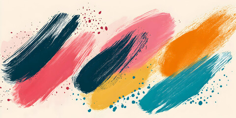 Poster - vibrant hues abstract painting: bold strokes of color, a dynamic composition, and a playful splash o
