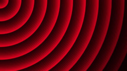 Wall Mural - 3d red circles line animation pattern background