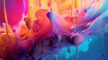 Poster - Vibrant Abstract Flowing Colors in Vivid Display Suitable for Overlay Designs and Digital Art Applications