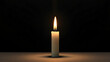 © Prateek - A minimalist artistic rendering of a single lit candle with a flickering flame, surrounded by darkness, symbolizing hope, remembrance, and the enduring light of a lost loved one.