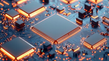 Poster - Close-Up of Circuit Board in Cleanroom Environment