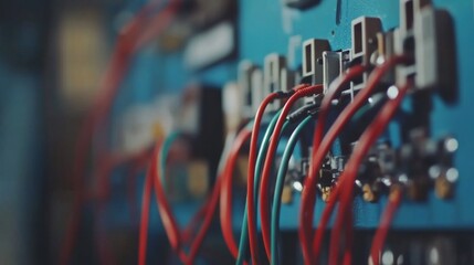Poster - High-Tech Wiring in Industrial Control Room Detail