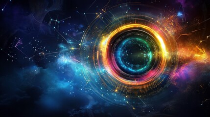 Poster - Abstract Design with Vibrant Colors and Glowing Effects