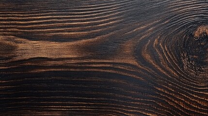 Wall Mural - Dark Wooden Surface with Natural Grain Texture